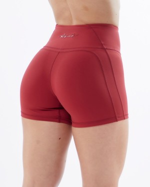 Short Alphalete Pulse Surge Corta 4" Mujer Rojas | TFGPBS-645