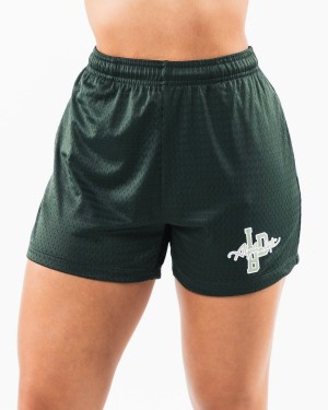 Short Alphalete Signature Mesh Corta 4" Mujer Evergreen | AIFBSE-625