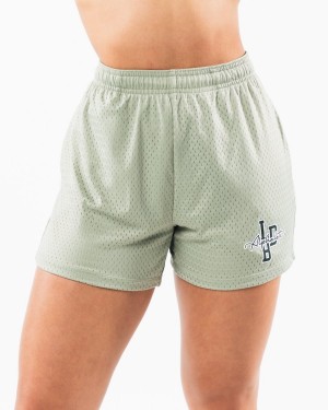 Short Alphalete Signature Mesh Corta 4" Mujer Sage | KZBPRM-498