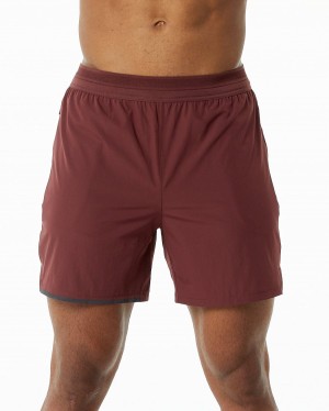 Short Alphalete Studio Corta 6" Hombre Merlot | REIUMY-928