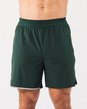 Short Alphalete Studio Corta 6" Hombre Evergreen | UGJVLF-076