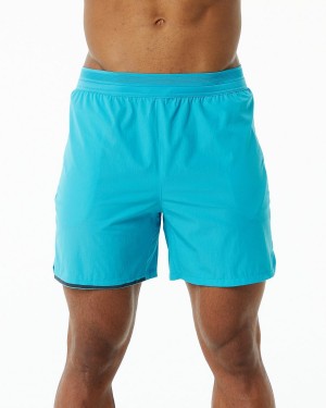 Short Alphalete Studio Corta 6" Hombre Azules | CFLMYX-862