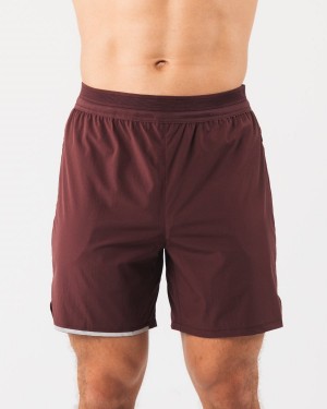 Short Alphalete Studio Corta 6" Hombre Sangria | AZPCBX-651