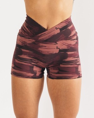 Short Alphalete Surface Power Corta 5" Mujer Burdeos Camuflaje | FXRMHI-932