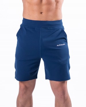 Short Alphalete Trace Corta 8" Hombre Azules | EVHULC-039