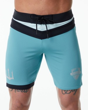 Shorts De Playa Alphalete Trident Competición Corta Hombre Teal | SREKGP-860