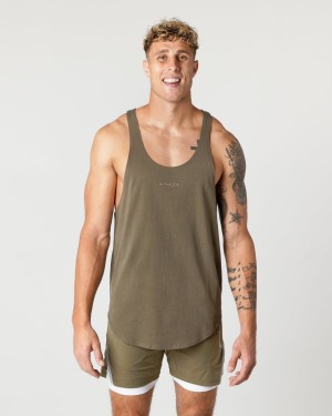 Stringers Alphalete Heavy Algodon Core Stringer Hombre Oak | JZXRWK-569