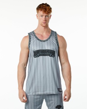 Stringers Alphalete Varsity Basketball Jersey Hombre Gris | QNJEGC-047