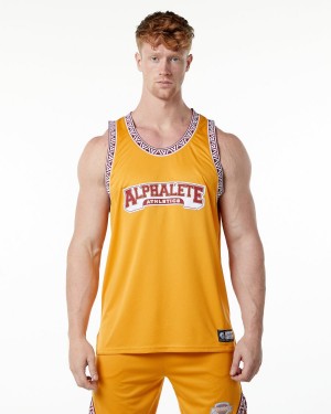 Stringers Alphalete Varsity Basketball Jersey Hombre Marigold | LVRGXJ-712