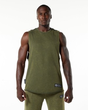 Stringers Alphalete Very Terry Cutoff Hombre Verde | LHXDEF-960