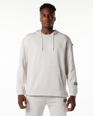 Sudadera con Capucha Alphalete Very Terry Hoodie Hombre Moonstone | RJTQPE-745