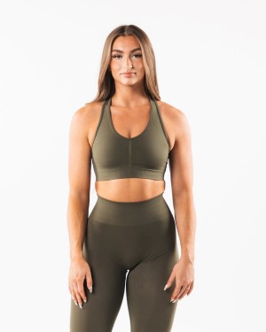 Sujetador Deportivo Alphalete Amplify Bra Mujer Oak | QGJVCP-145