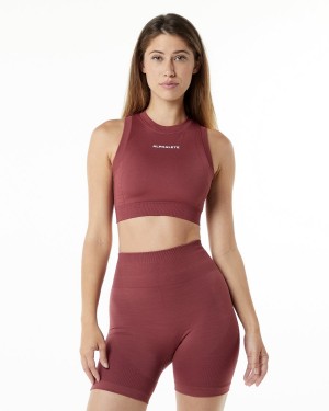 Sujetador Deportivo Alphalete Ozone Crop Bra Mujer Gingerbread | ULYKAV-348