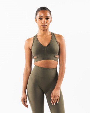 Sujetador Deportivo Alphalete Stratus Bra Mujer Oak | OKJBSG-794