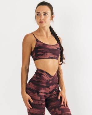 Sujetador Deportivo Alphalete Surface Limitless Bra Mujer Burdeos Camuflaje | OJQHYA-149