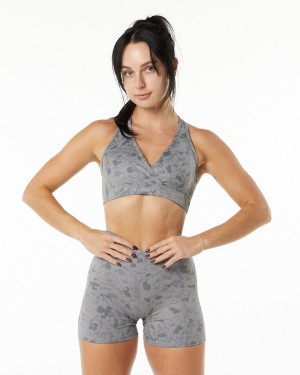 Sujetador Deportivo Alphalete Surface Wrap Bra Mujer Gris | DGJKFI-560