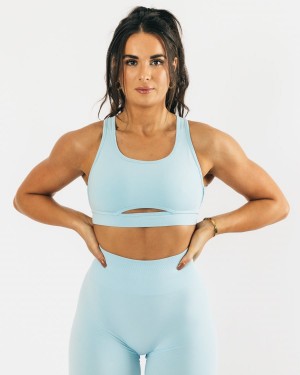 Sujetador Deportivo Alphalete Trinity Bra Mujer Azules | LJVYZK-512