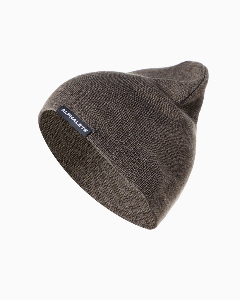 Accesorios Alphalete Essential Beanie Hombre Marrones Oscuro | ULAMDE-823