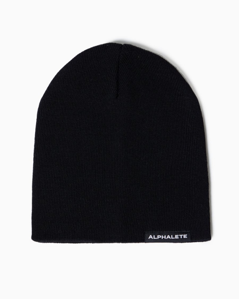 Accesorios Alphalete Essential Beanie Hombre Negras | IQCJOU-135