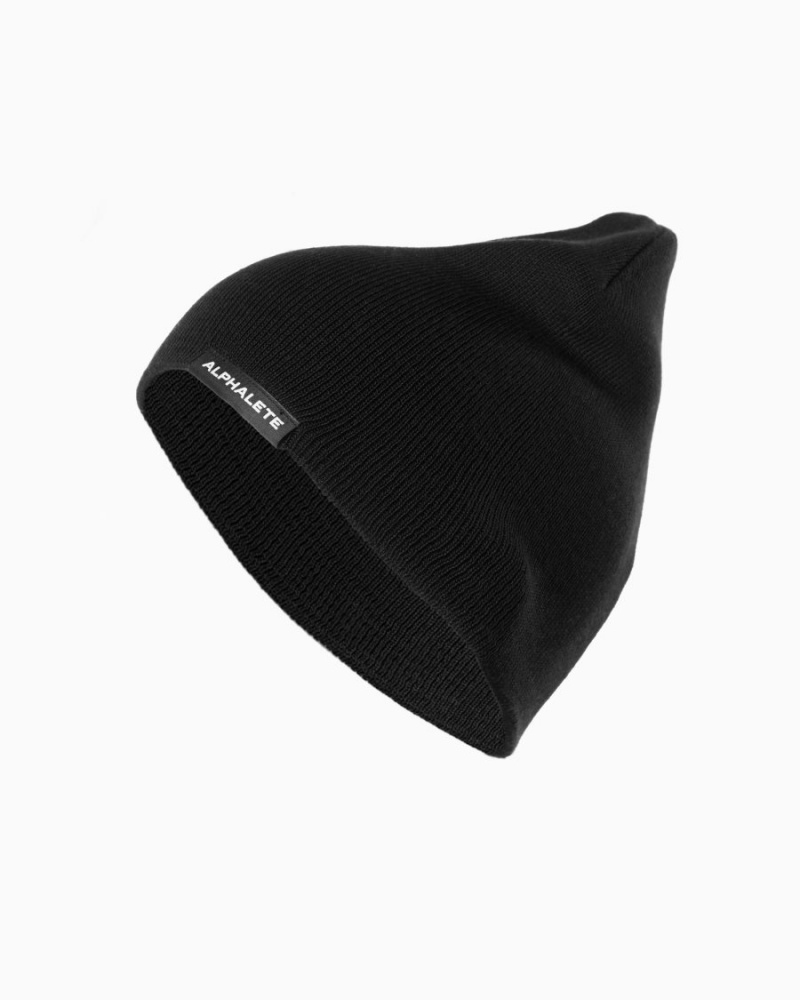 Accesorios Alphalete Essential Beanie Hombre Negras | IQCJOU-135