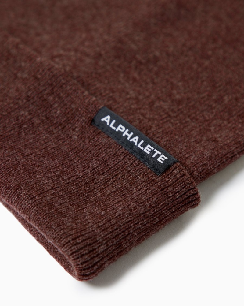 Accesorios Alphalete Essential Foldover Beanie Hombre Wine | OUICAX-786