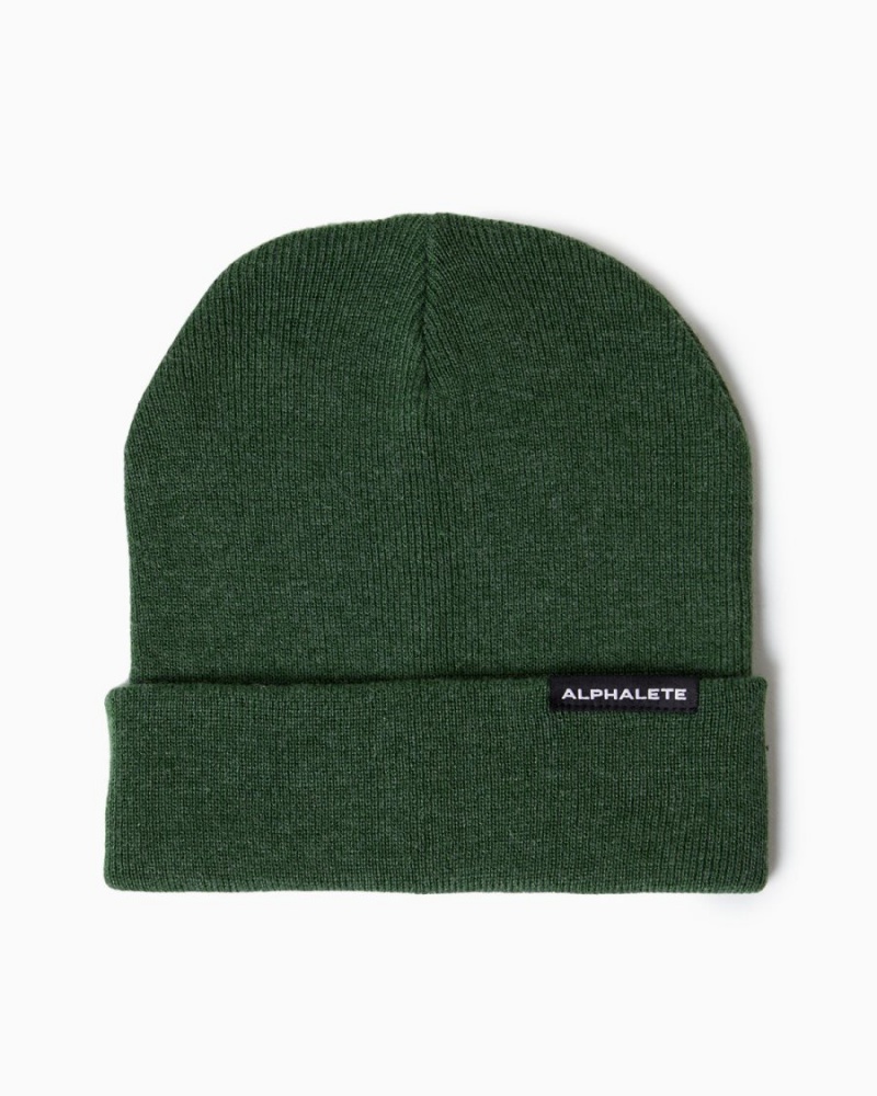 Accesorios Alphalete Essential Foldover Beanie Hombre Wild Sage | GMPLNQ-541