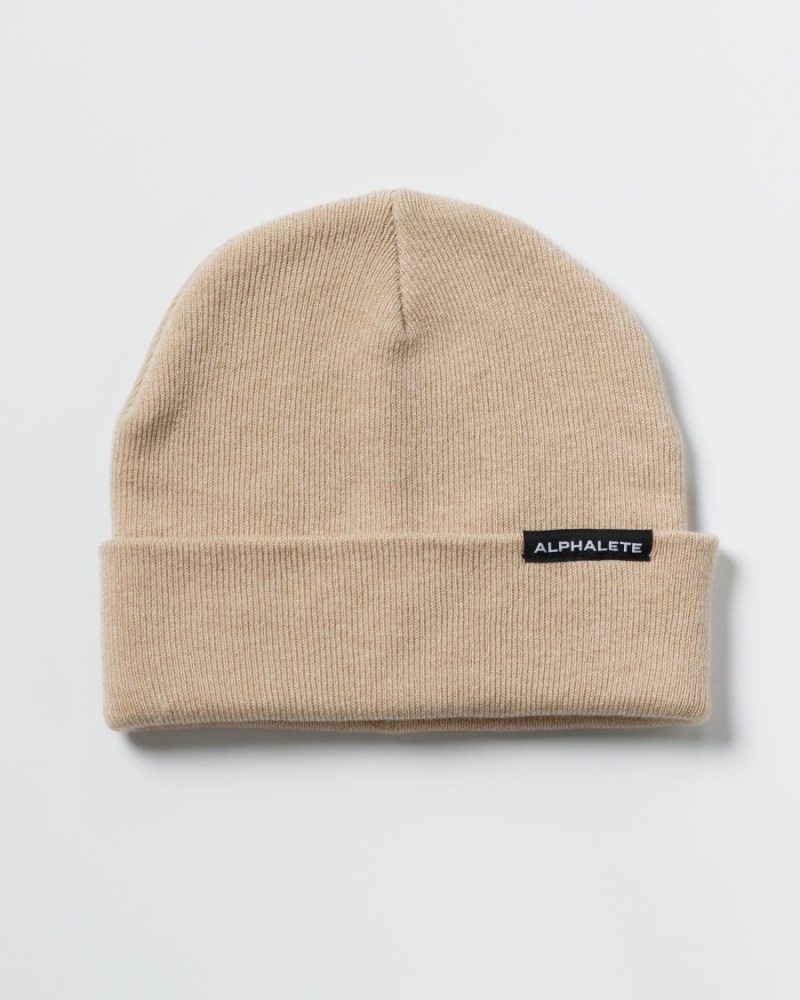 Accesorios Alphalete Essential Foldover Beanie Mujer Linen | YTDKME-492