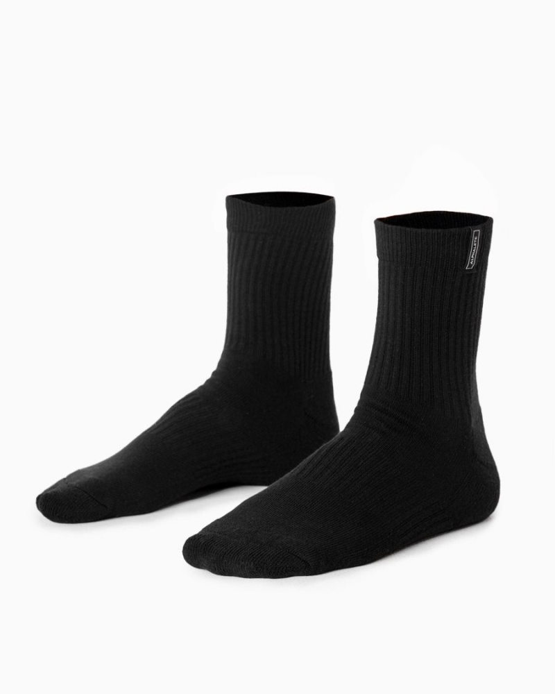 Accesorios Alphalete Union Crew Sock 3pk Hombre Negras | THLZOD-103