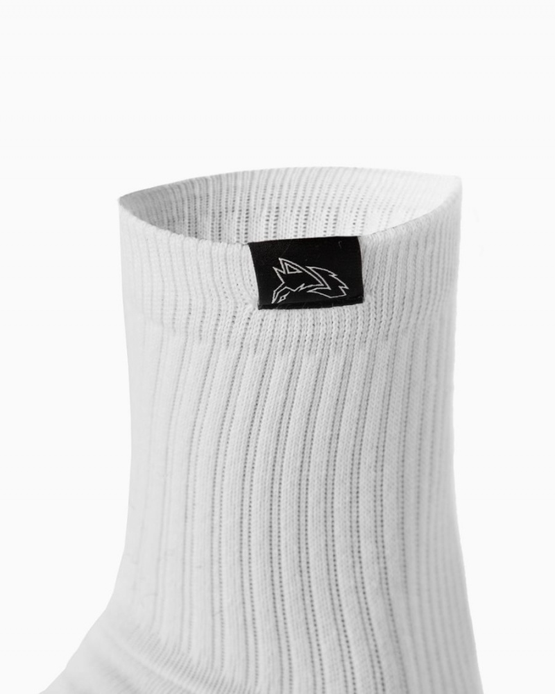 Accesorios Alphalete Wolf Head Crew Sock 3pk Mujer Blancas | NSCRVI-843