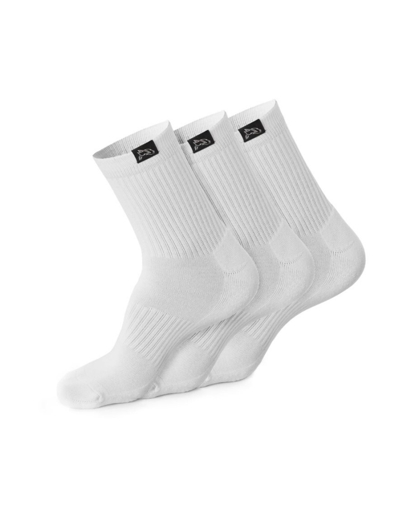 Accesorios Alphalete Wolf Head Crew Sock 3pk Mujer Blancas | NSCRVI-843