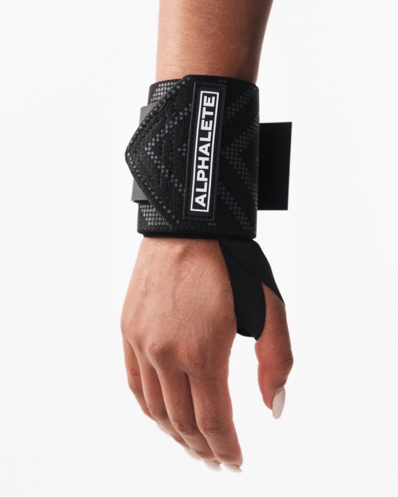 Accesorios Alphalete Wrist Wraps Hombre Negras | NMBHWU-214