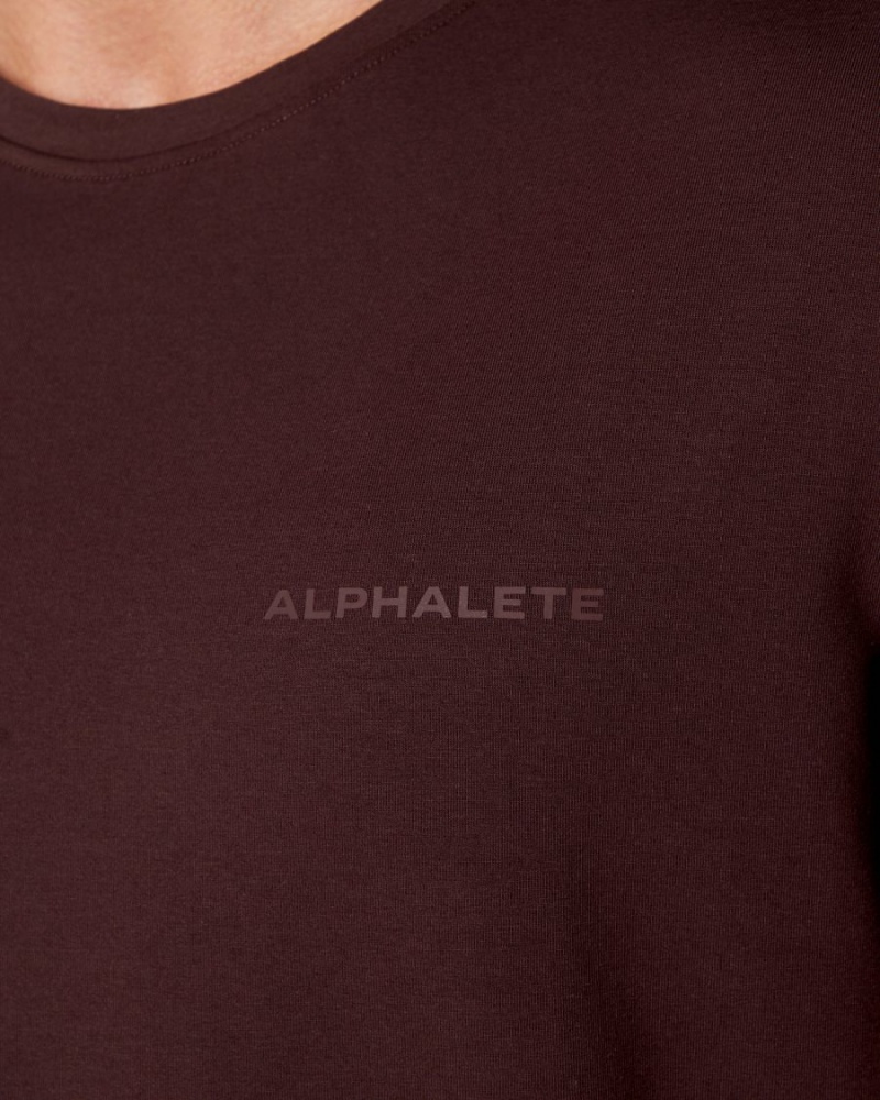 Camisas Alphalete Classic Tee Hombre Burdeos | FWOULY-745