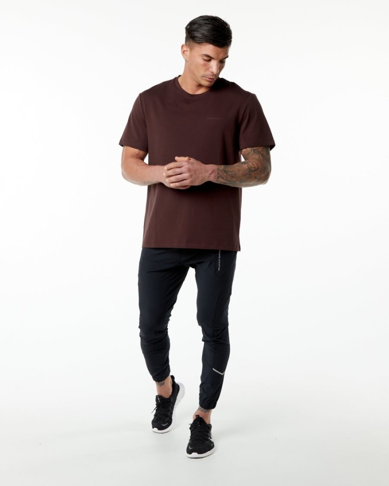 Camisas Alphalete Classic Tee Hombre Burdeos | FWOULY-745