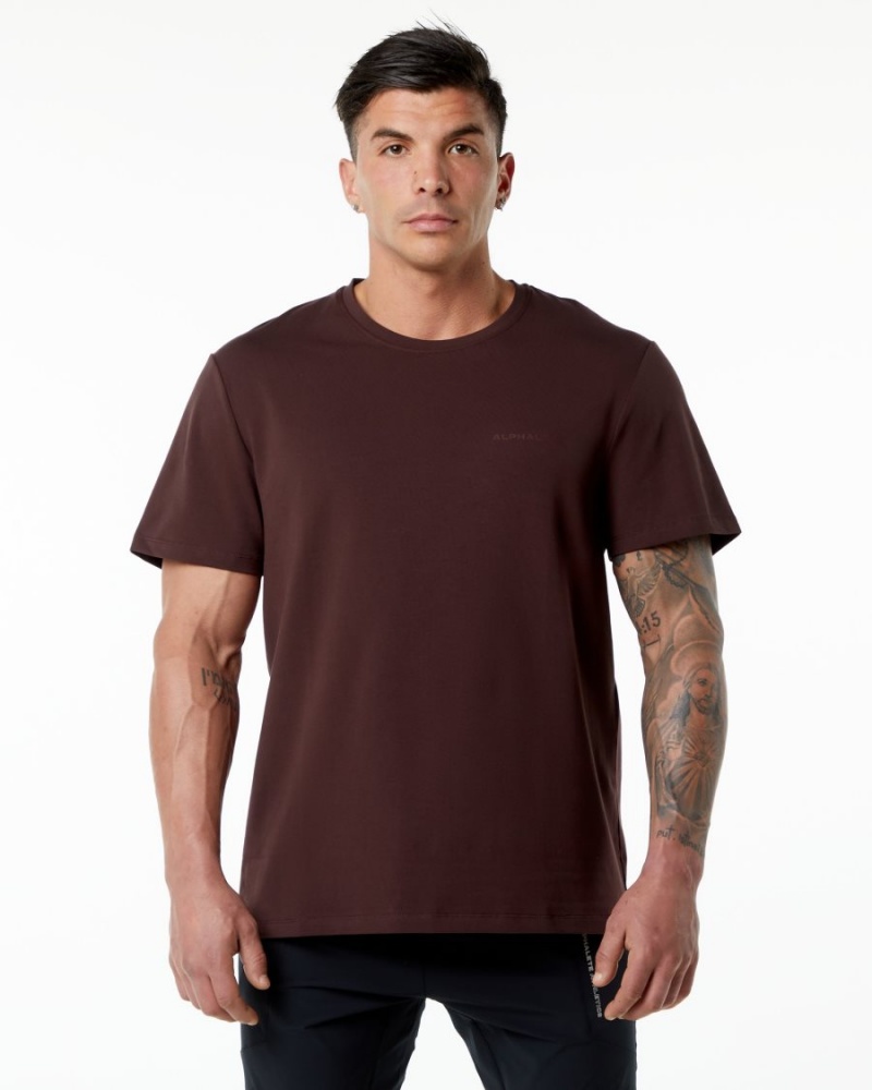 Camisas Alphalete Classic Tee Hombre Burdeos | FWOULY-745