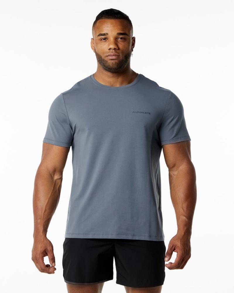 Camisas Alphalete Classic Tee Hombre Carbon | YKWXRJ-861