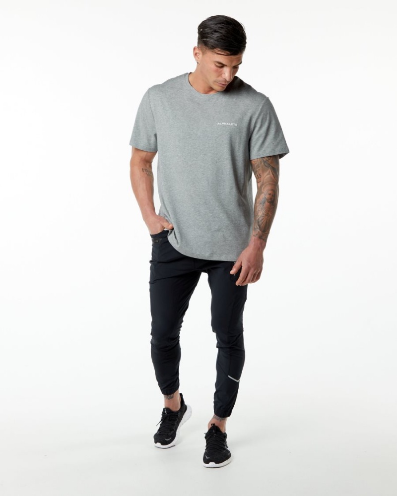 Camisas Alphalete Classic Tee Hombre Gris | NCOEKX-835