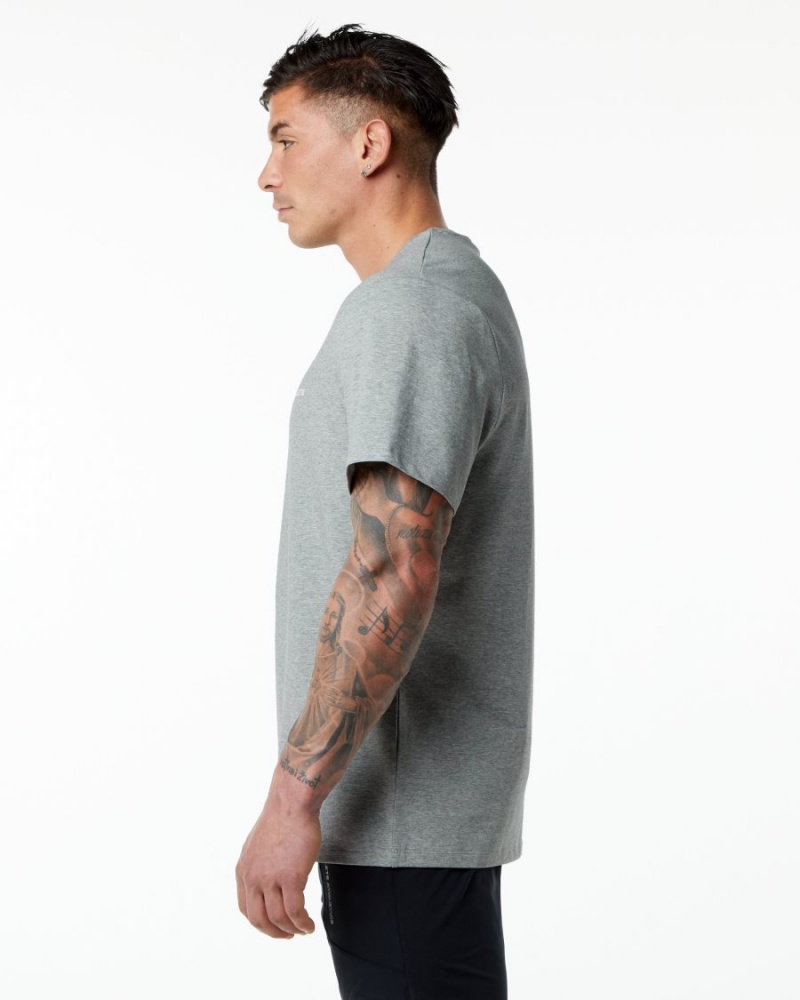 Camisas Alphalete Classic Tee Hombre Gris | NCOEKX-835