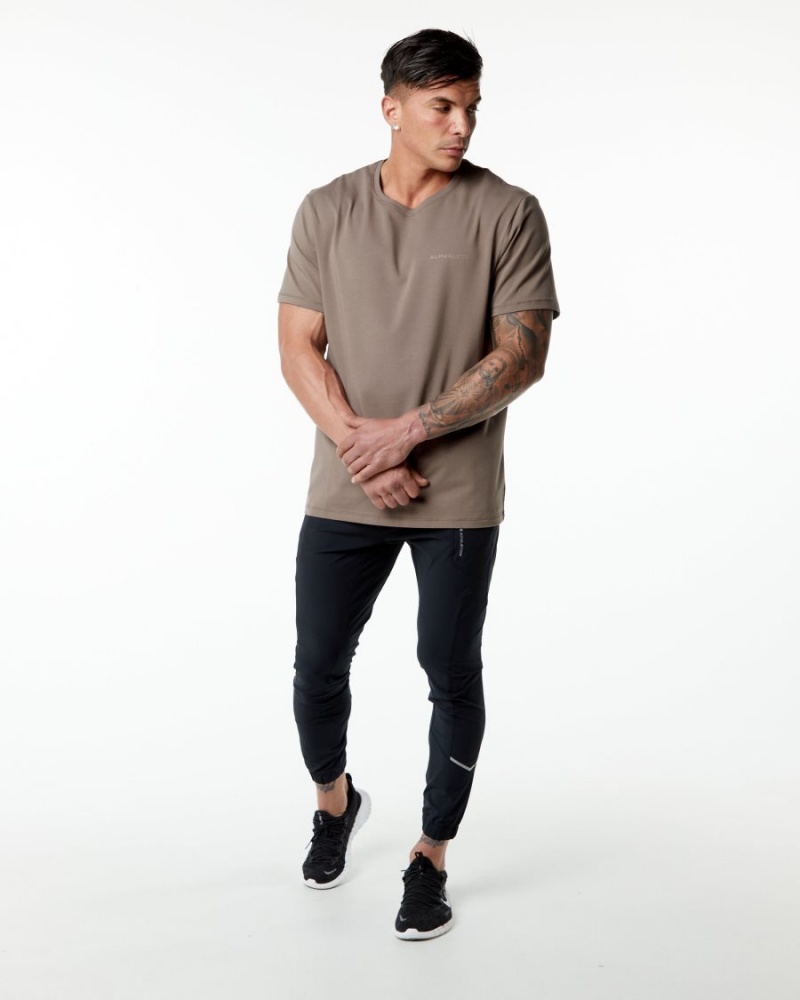 Camisas Alphalete Classic Tee Hombre Mocha | AFSLRZ-942