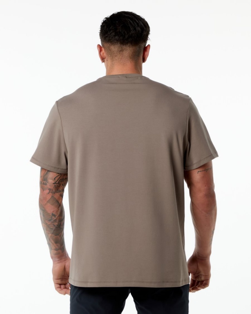 Camisas Alphalete Classic Tee Hombre Mocha | AFSLRZ-942