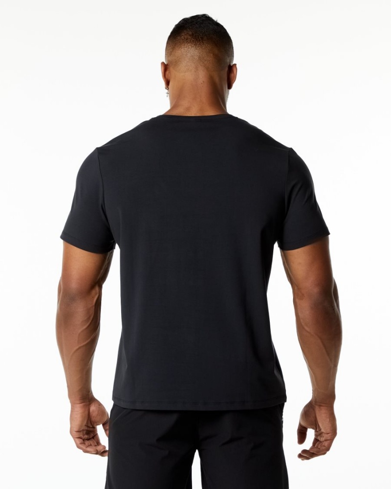 Camisas Alphalete Classic Tee Hombre Negras | QFRKXZ-519