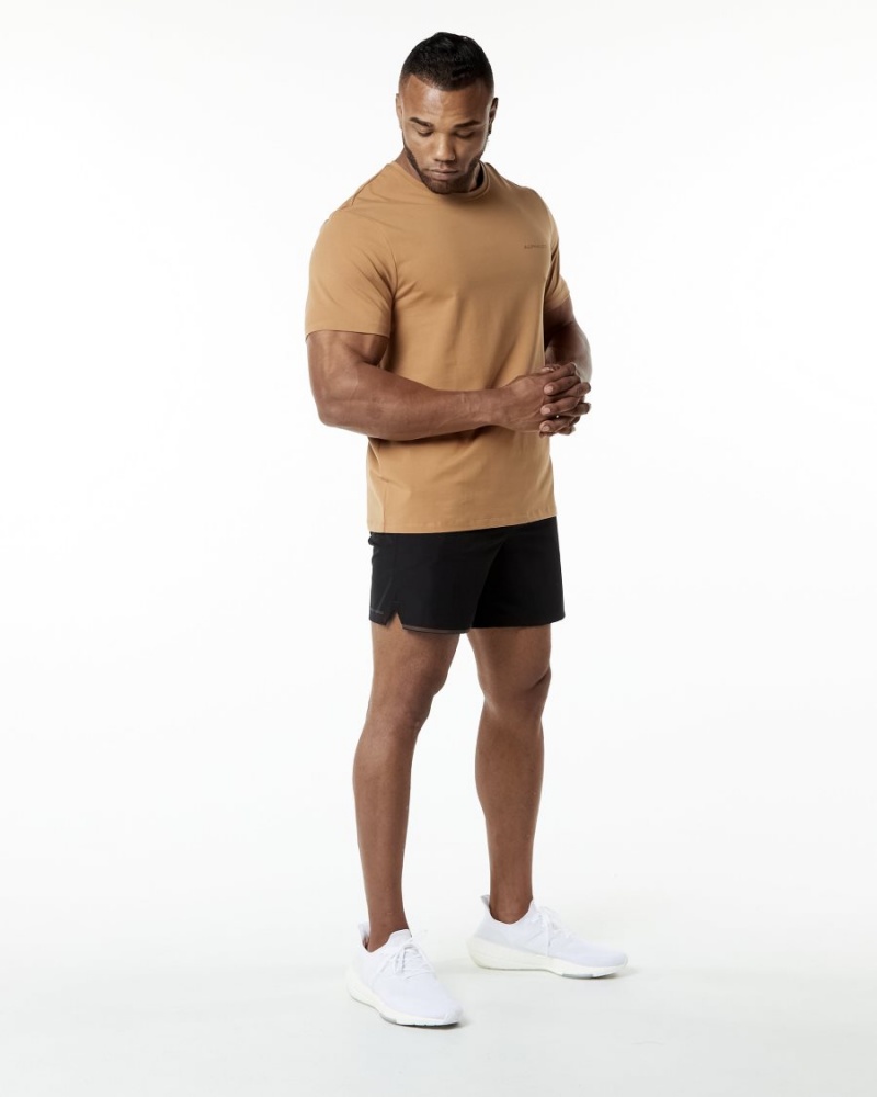 Camisas Alphalete Classic Tee Hombre Rust | LZUJKB-729