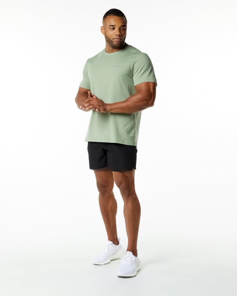 Camisas Alphalete Classic Tee Hombre Sage | MJOIBN-039