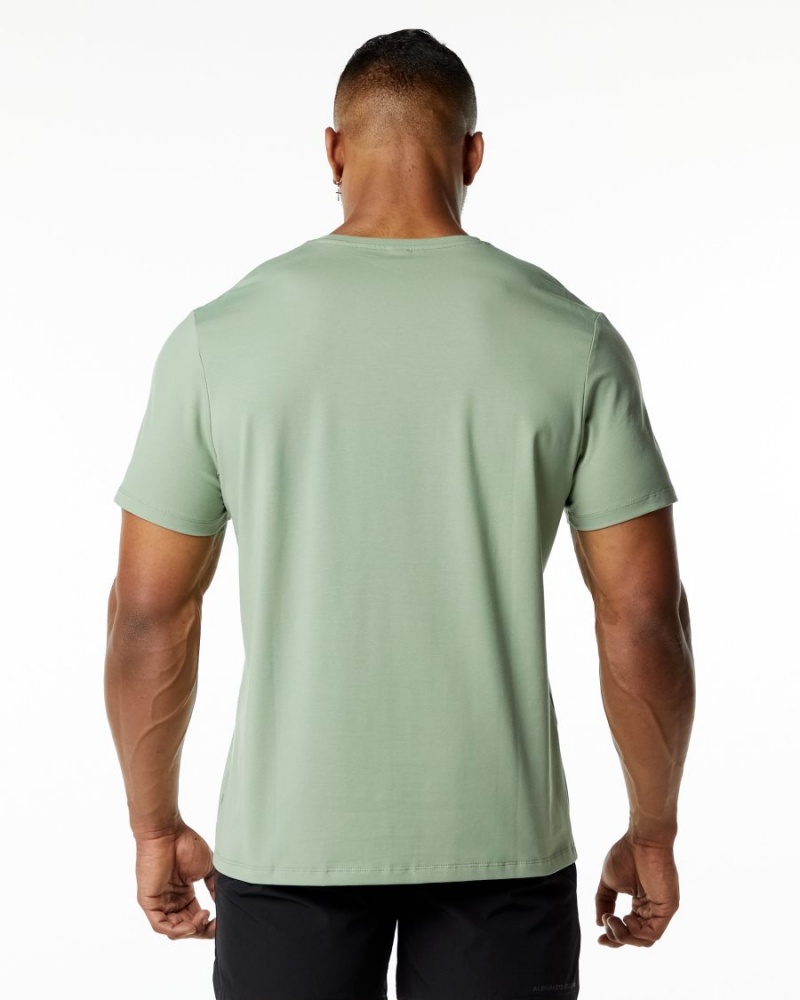 Camisas Alphalete Classic Tee Hombre Sage | MJOIBN-039