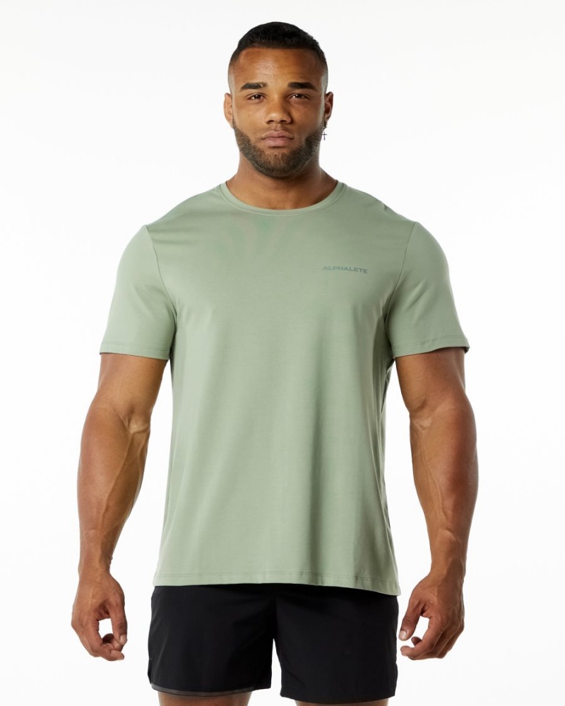 Camisas Alphalete Classic Tee Hombre Sage | MJOIBN-039