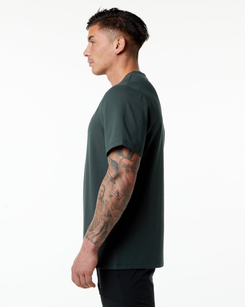 Camisas Alphalete Classic Tee Hombre Verde | JACNBI-017