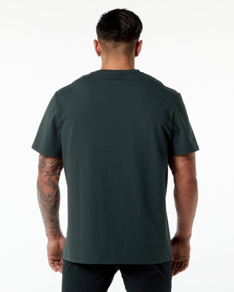 Camisas Alphalete Classic Tee Hombre Verde | JACNBI-017