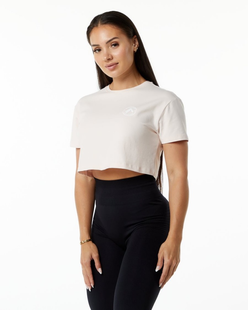 Camisas Alphalete Dynasty Crop Mujer Blush | CYTASI-932