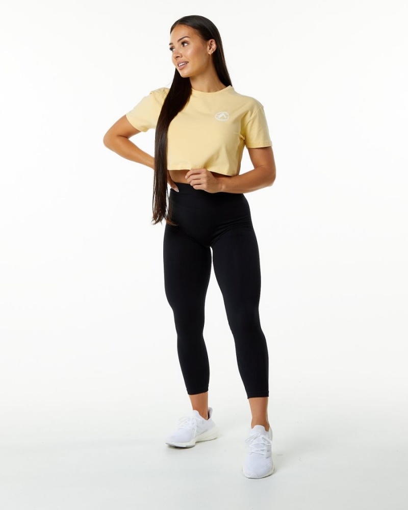 Camisas Alphalete Dynasty Crop Mujer Daffodil | EHPVML-240