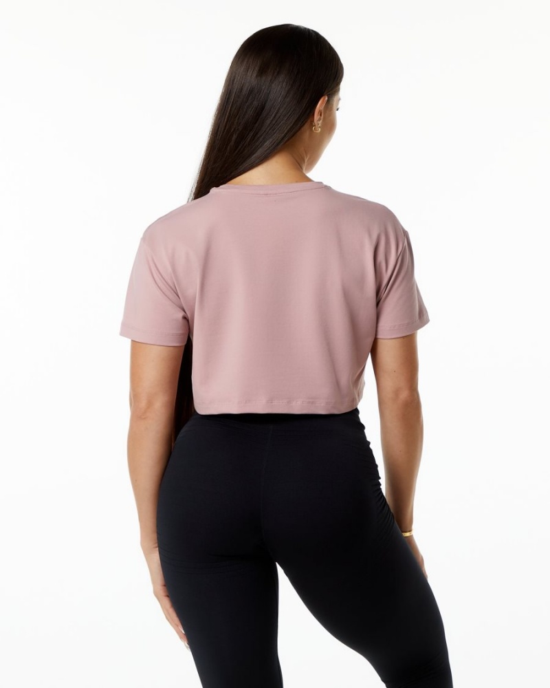 Camisas Alphalete Dynasty Crop Mujer Mauve | SCPQDN-697