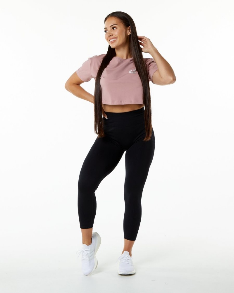 Camisas Alphalete Dynasty Crop Mujer Mauve | SCPQDN-697